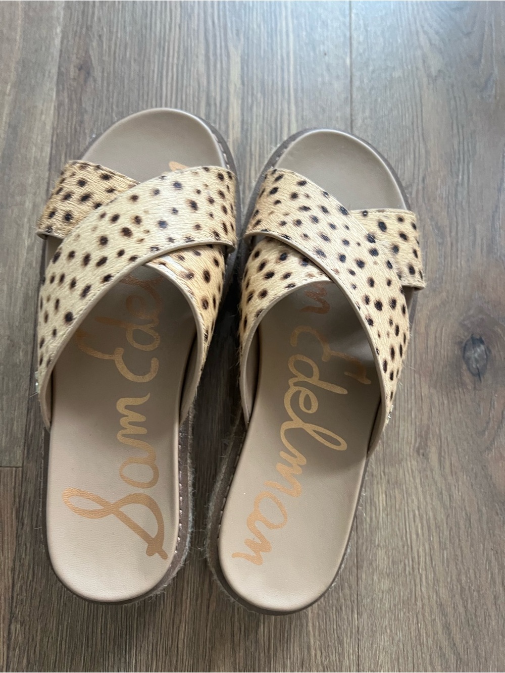Sam Edelman Leopard-Print Crossover Slide Sandals